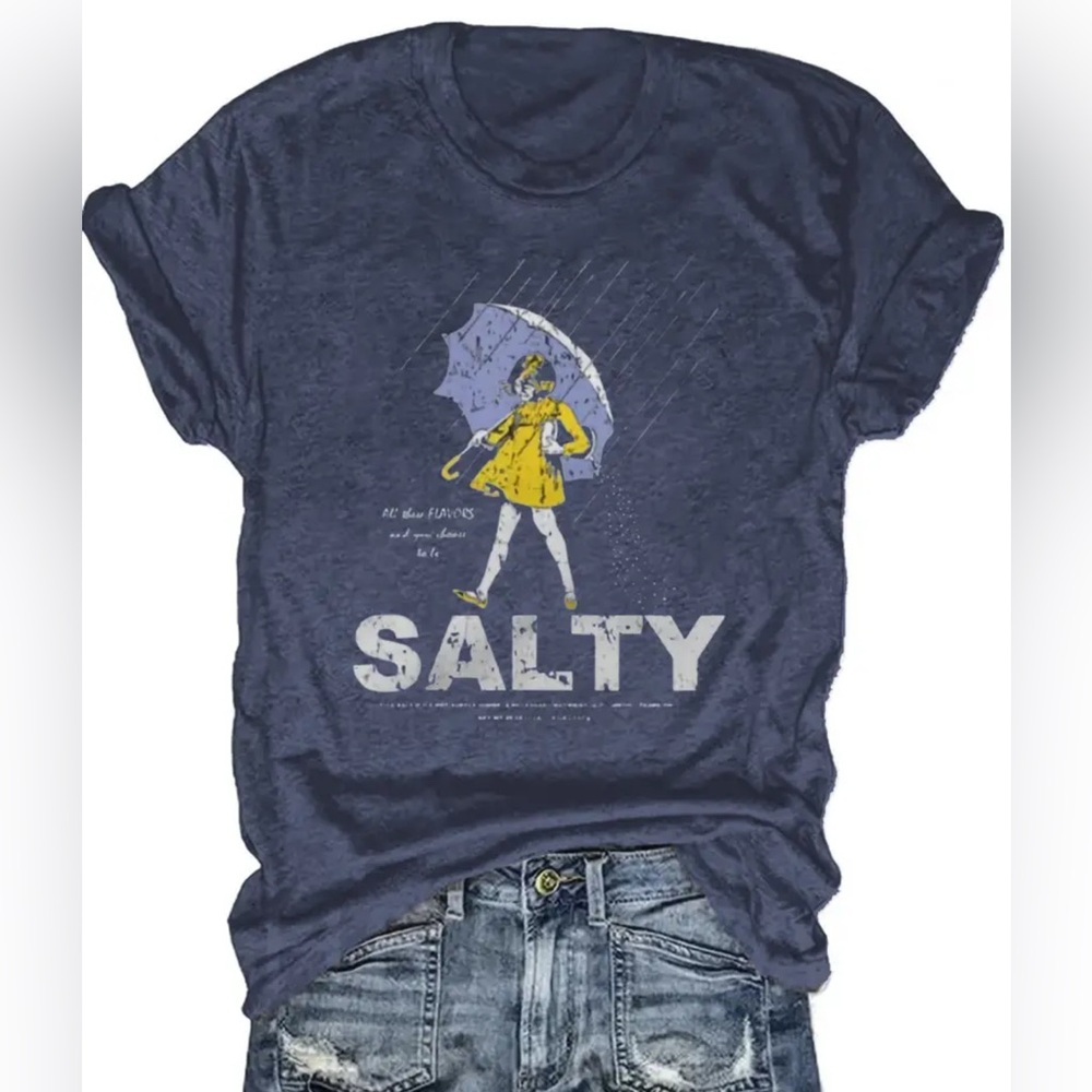 Salty Navy Graphic Tee XL Woman
